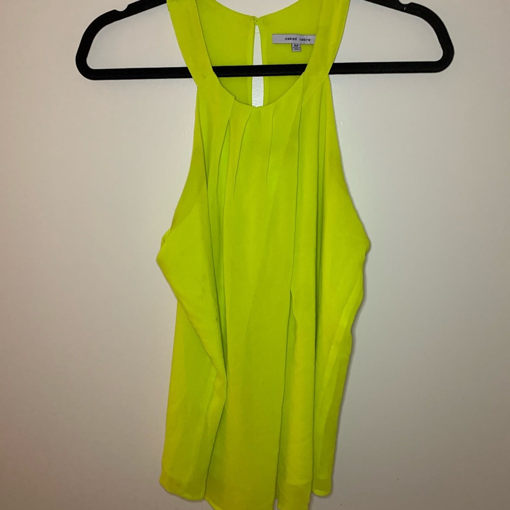 Naked Zebra Neon Green Halter Neck Tank Medium